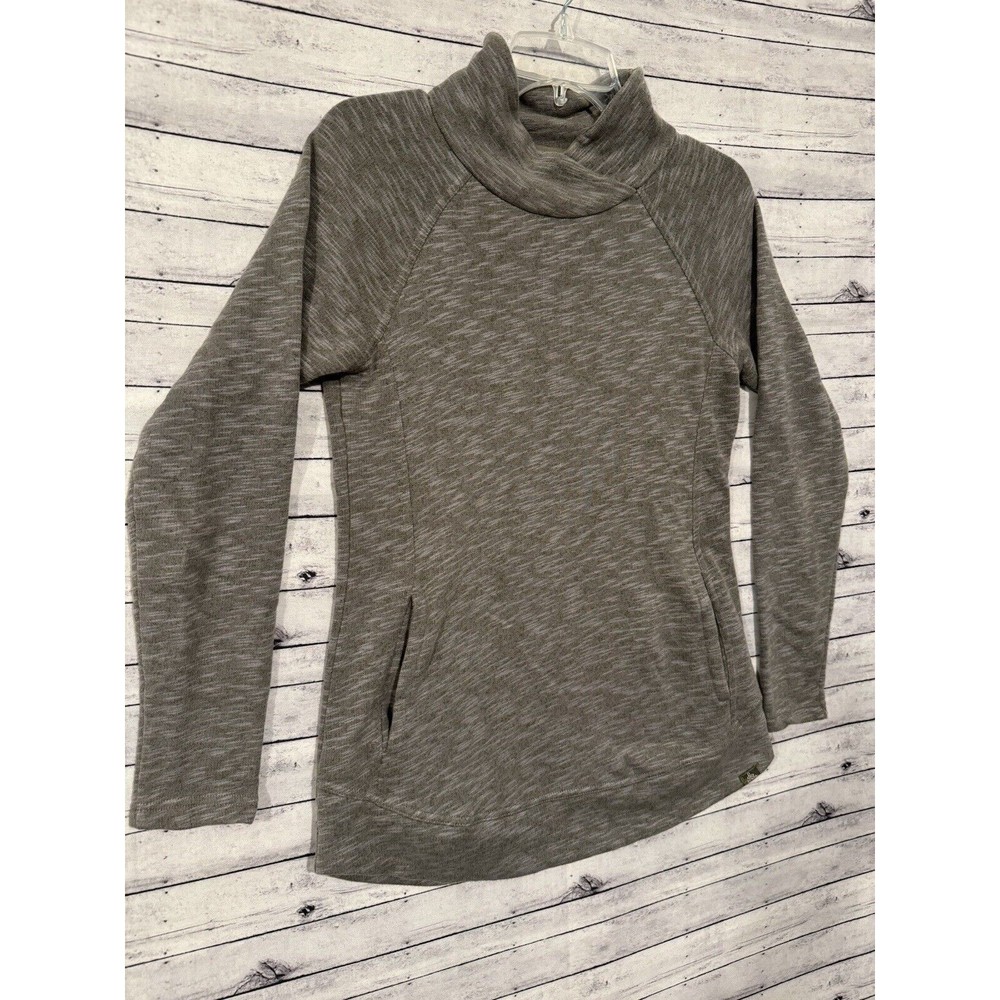 prAna Womens Calexa Tunic Sweater Sz XS Heather Green Pullover Active Pockets - Picture 3 of 15